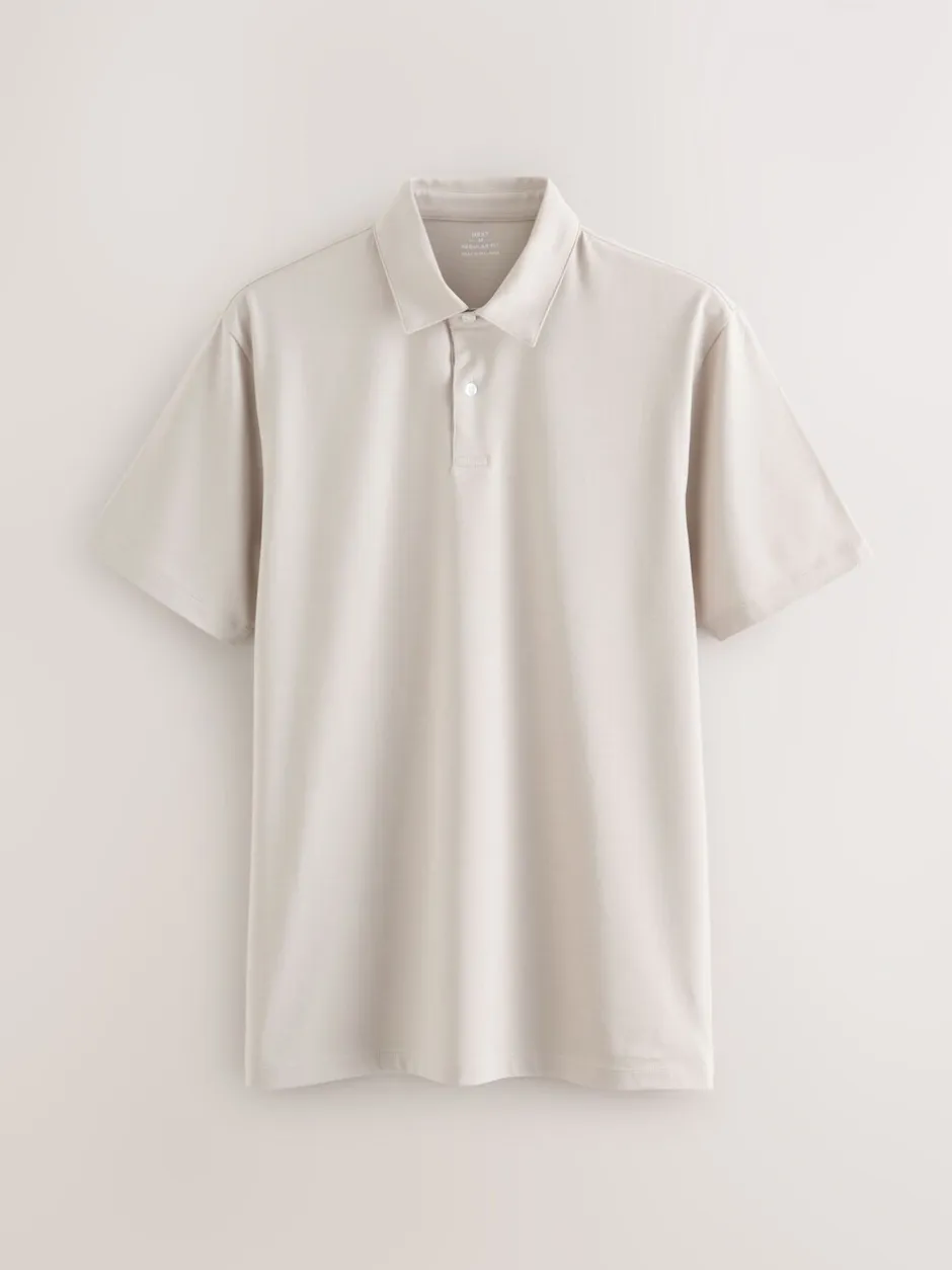 Poloshirts*Next Bruin/Blauw/Naturel - Set van 3 jersey poloshirts met korte mouwen