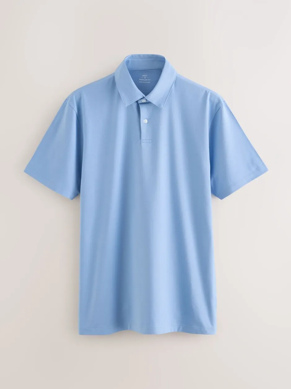 Poloshirts*Next Bruin/Blauw/Naturel - Set van 3 jersey poloshirts met korte mouwen