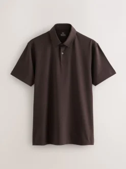 Poloshirts*Next Bruin/Blauw/Naturel - Set van 3 jersey poloshirts met korte mouwen