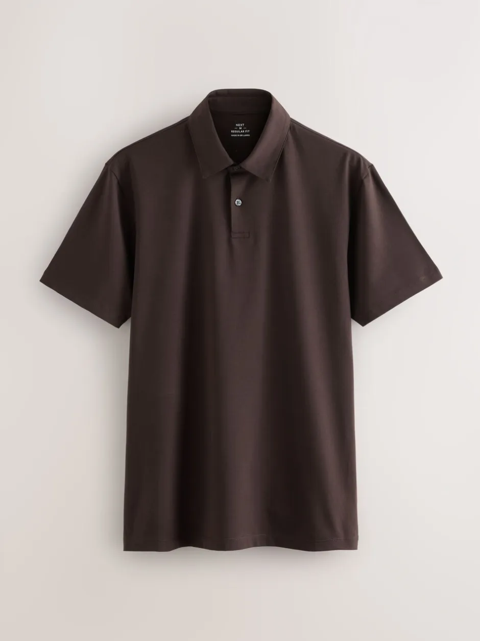 Poloshirts*Next Bruin/Blauw/Naturel - Set van 3 jersey poloshirts met korte mouwen