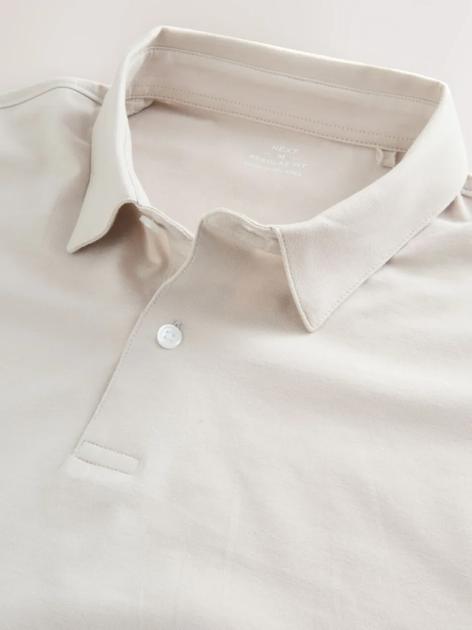 Poloshirts*Next Bruin/Blauw/Naturel - Set van 3 jersey poloshirts met korte mouwen