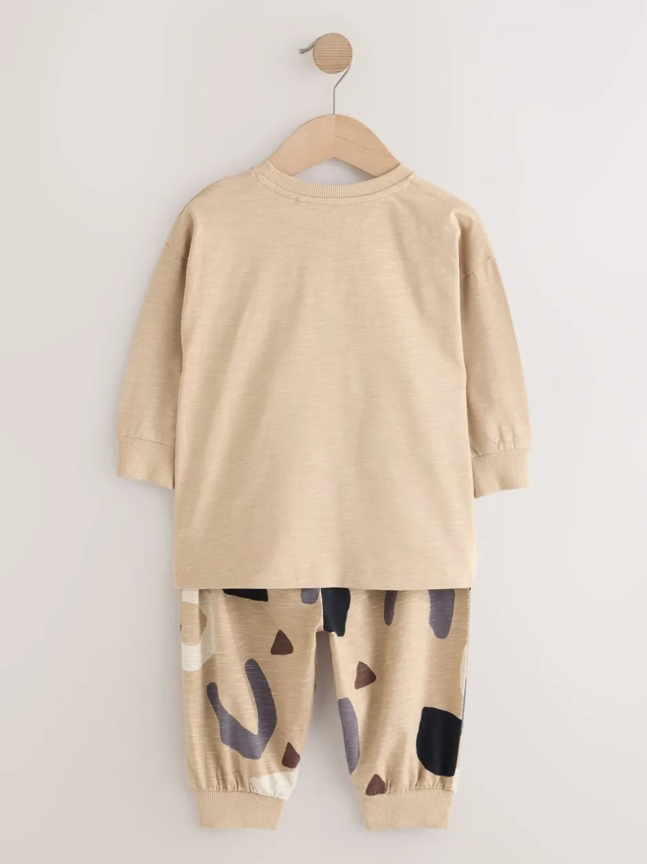 Pyjama's|Nachtkleding En Pyjama's*Next - Verpakking van 3 oversized pyjama's 3 (9mnd -10jr) Bruin/Crème Blij gezicht