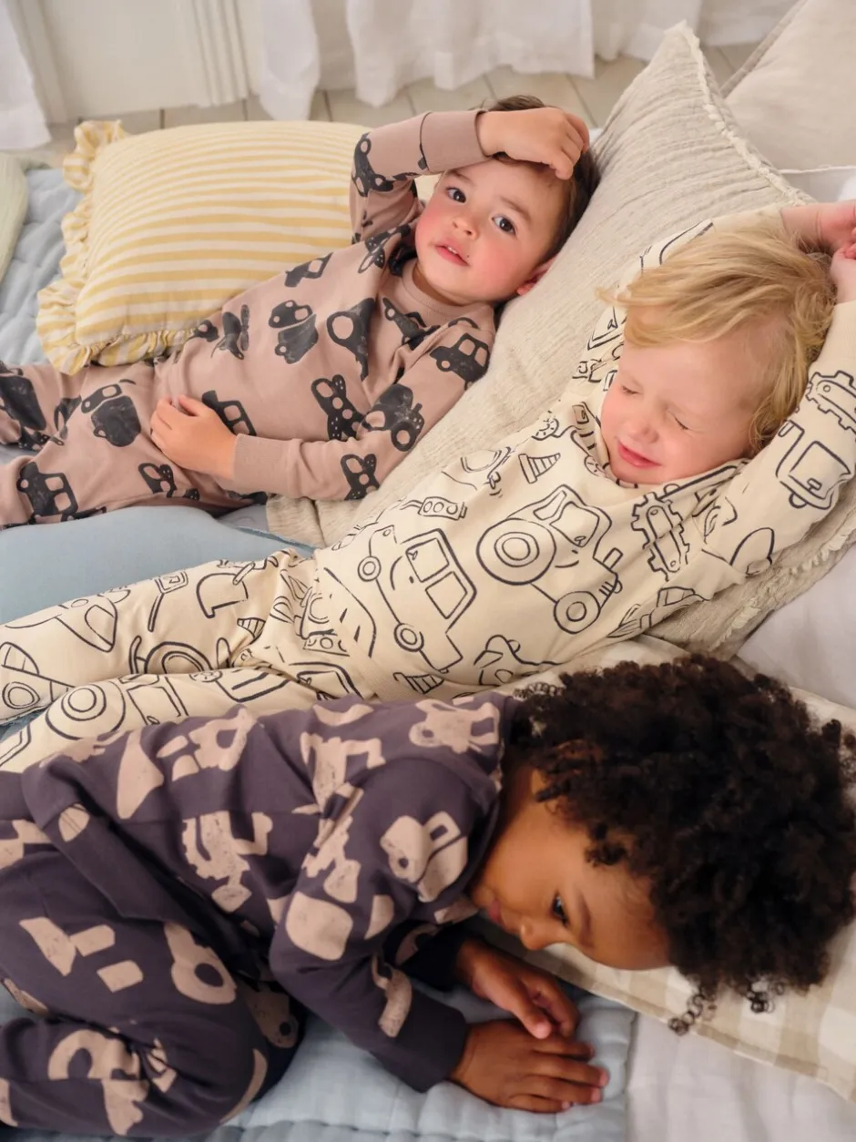 Multipacks|Pyjama's*Next Bruin/Crème Transport - Mini Knusse Pyjama's 3 Set (9mnd-10jr)
