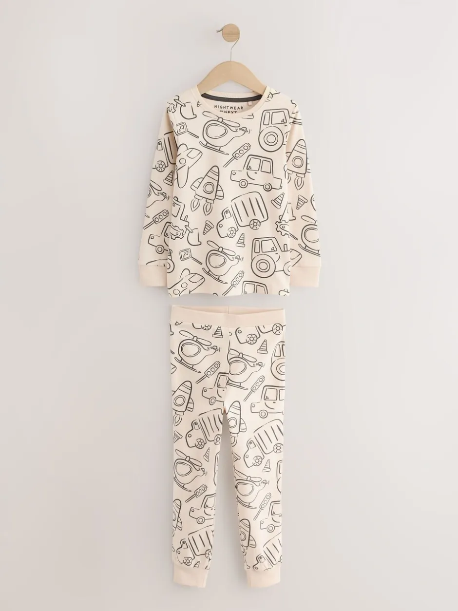Multipacks|Pyjama's*Next Bruin/Crème Transport - Mini Knusse Pyjama's 3 Set (9mnd-10jr)