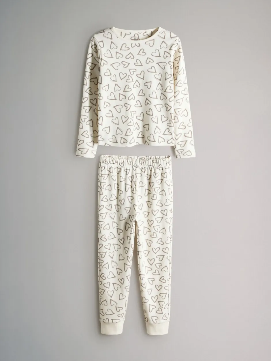 Nachtkleding En Pyjama's|Pyjama's|The Set - verpakking van 4 behaaglijke katoenen jersey pyjama's Bruin/crèmekleurig