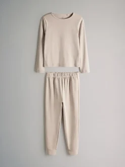 Nachtkleding En Pyjama's|Pyjama's|The Set - verpakking van 4 behaaglijke katoenen jersey pyjama's Bruin/crèmekleurig