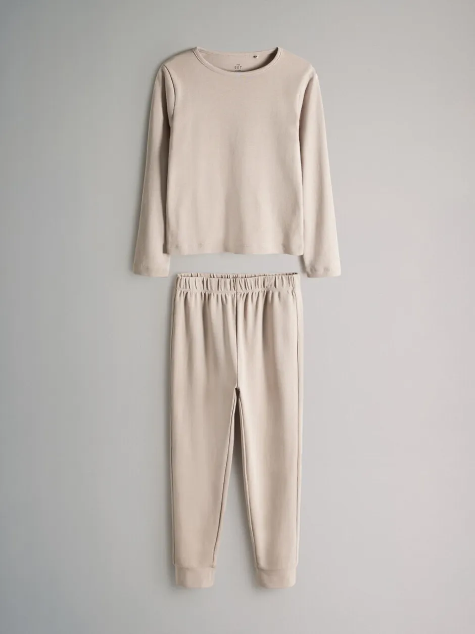 Nachtkleding En Pyjama's|Pyjama's|The Set - verpakking van 4 behaaglijke katoenen jersey pyjama's Bruin/crèmekleurig