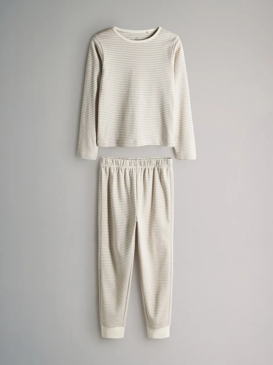 Nachtkleding En Pyjama's|Pyjama's|The Set - verpakking van 4 behaaglijke katoenen jersey pyjama's Bruin/crèmekleurig