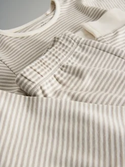 Nachtkleding En Pyjama's|Pyjama's|The Set - verpakking van 4 behaaglijke katoenen jersey pyjama's Bruin/crèmekleurig