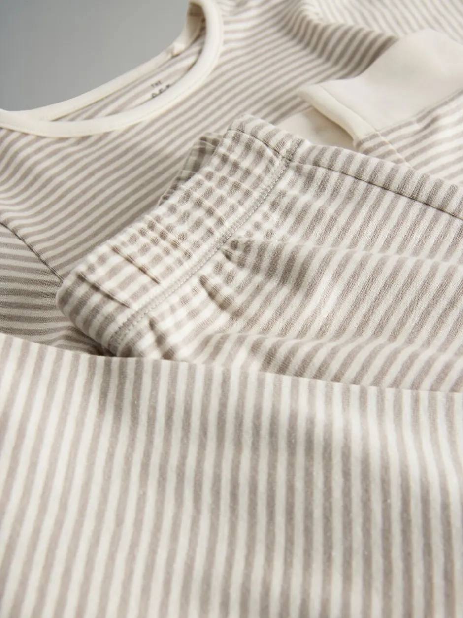 Nachtkleding En Pyjama's|Pyjama's|The Set - verpakking van 4 behaaglijke katoenen jersey pyjama's Bruin/crèmekleurig