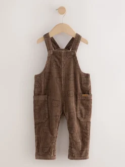 Rompertjes En Tuinbroeken|Next - Corduroy tuinbroek (3 mnd - 7 jr) Bruine Beer Print