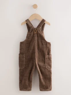 Rompertjes En Tuinbroeken|Next - Corduroy tuinbroek (3 mnd - 7 jr) Bruine Beer Print