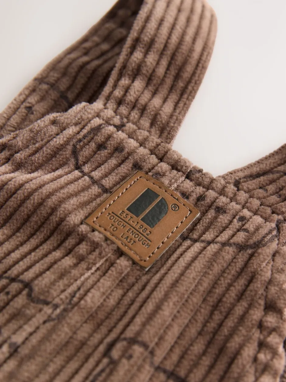 Rompertjes En Tuinbroeken|Next - Corduroy tuinbroek (3 mnd - 7 jr) Bruine Beer Print