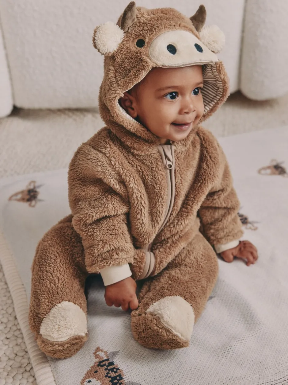 Jassen, Jacks En Kinderwagenpakjes|Jassen En Jacks*Next Bruine Hamish met capuchon - Baby fleece skipak (0-18mnd)