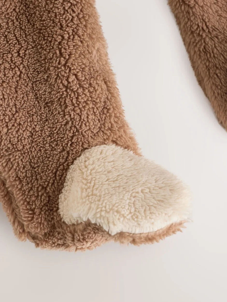 Jassen, Jacks En Kinderwagenpakjes|Jassen En Jacks*Next Bruine Hamish met capuchon - Baby fleece skipak (0-18mnd)