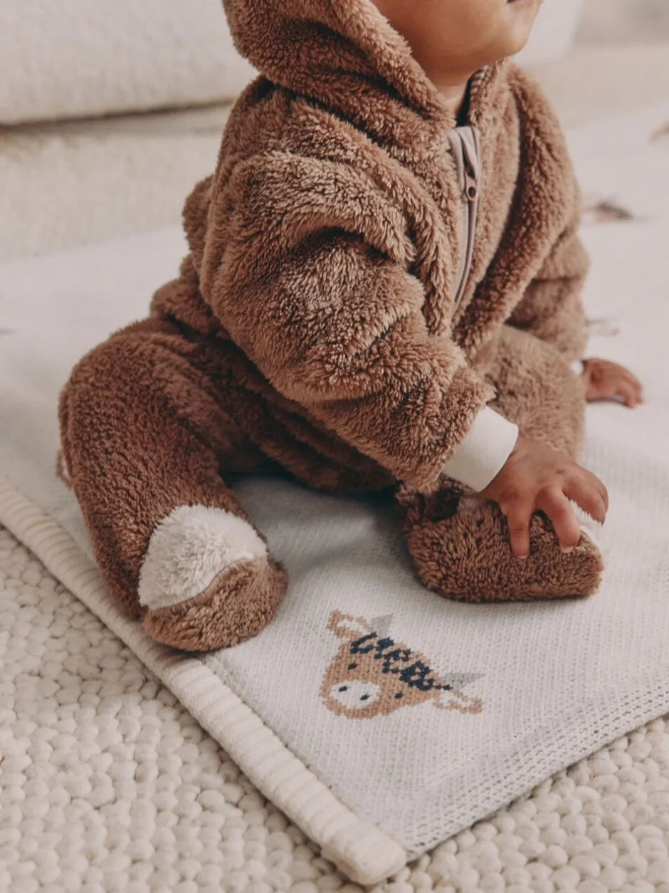 Jassen, Jacks En Kinderwagenpakjes|Jassen En Jacks*Next Bruine Hamish met capuchon - Baby fleece skipak (0-18mnd)