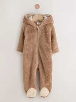 Jassen, Jacks En Kinderwagenpakjes|Jassen En Jacks*Next Bruine Hamish met capuchon - Baby fleece skipak (0-18mnd)