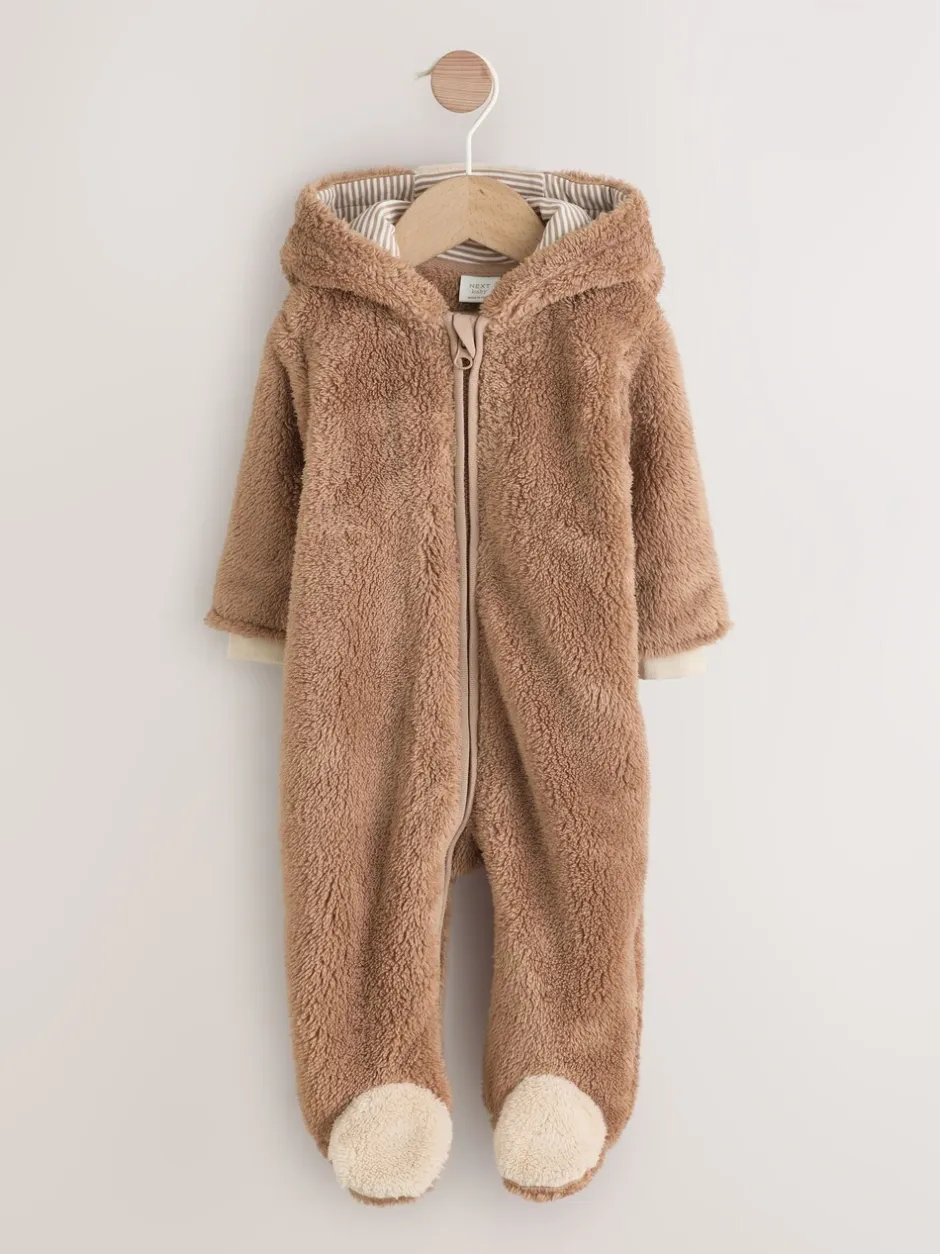 Jassen, Jacks En Kinderwagenpakjes|Jassen En Jacks*Next Bruine Hamish met capuchon - Baby fleece skipak (0-18mnd)
