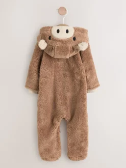 Jassen, Jacks En Kinderwagenpakjes|Jassen En Jacks*Next Bruine Hamish met capuchon - Baby fleece skipak (0-18mnd)