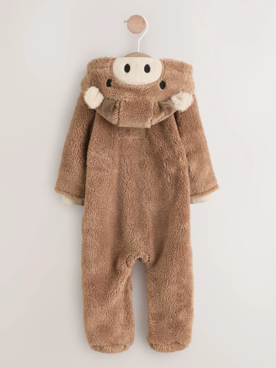 Jassen, Jacks En Kinderwagenpakjes|Jassen En Jacks*Next Bruine Hamish met capuchon - Baby fleece skipak (0-18mnd)