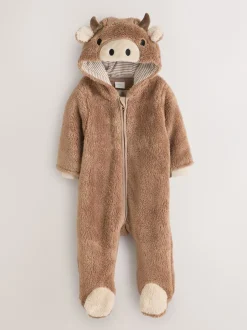 Jassen, Jacks En Kinderwagenpakjes|Jassen En Jacks*Next Bruine Hamish met capuchon - Baby fleece skipak (0-18mnd)