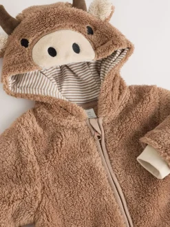 Jassen, Jacks En Kinderwagenpakjes|Jassen En Jacks*Next Bruine Hamish met capuchon - Baby fleece skipak (0-18mnd)