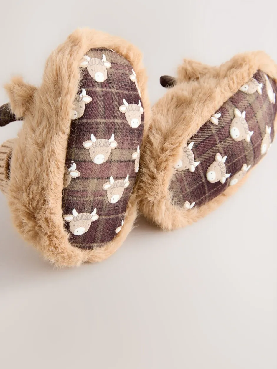 Boots*Next Bruine Hamish The Highland Cow - Baby Sokken Top Boots (0-18mnd)