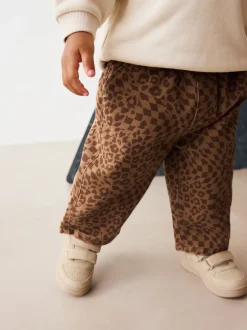 Broeken En Chino's*Next Bruine luipaardprint - Wijde broek met elastische taille (3mnd-7jr)