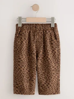 Broeken En Chino's*Next Bruine luipaardprint - Wijde broek met elastische taille (3mnd-7jr)