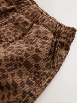 Broeken En Chino's*Next Bruine luipaardprint - Wijde broek met elastische taille (3mnd-7jr)