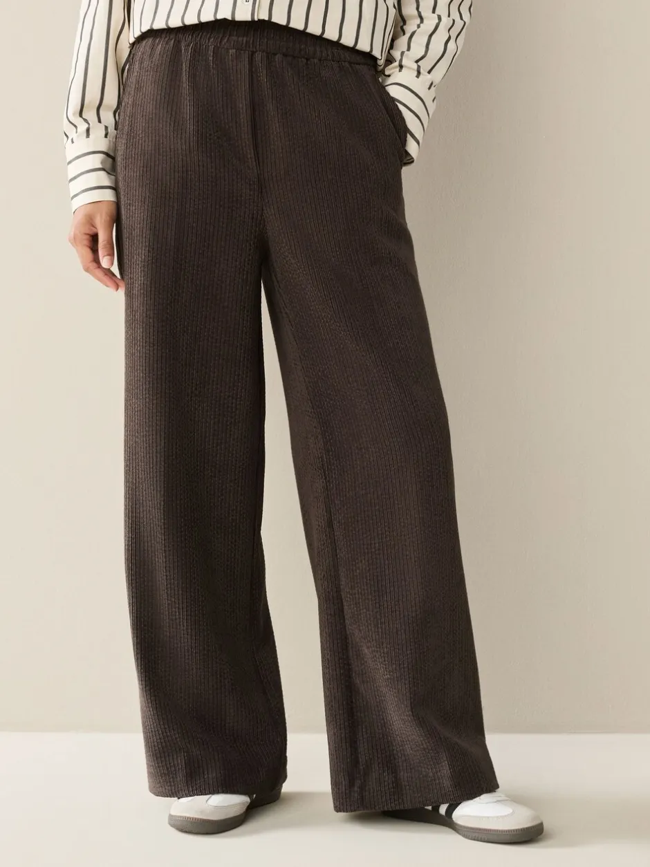 Broeken*Next Bruin/khaki - Wide Leg Soft Cord Trousers 2 Pack