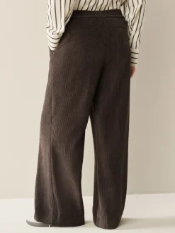 Broeken*Next Bruin/khaki - Wide Leg Soft Cord Trousers 2 Pack