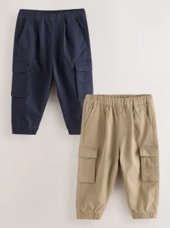Broeken En Chino's*Next Bruin/marineblauw - Cargobroek 2 Pack (3mnd-7jr)