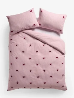 Beddengoedsets En Dekbedovertrekken*Next Brushed Cotton Tufted Heart Duvet Cover and Pillowcase Set