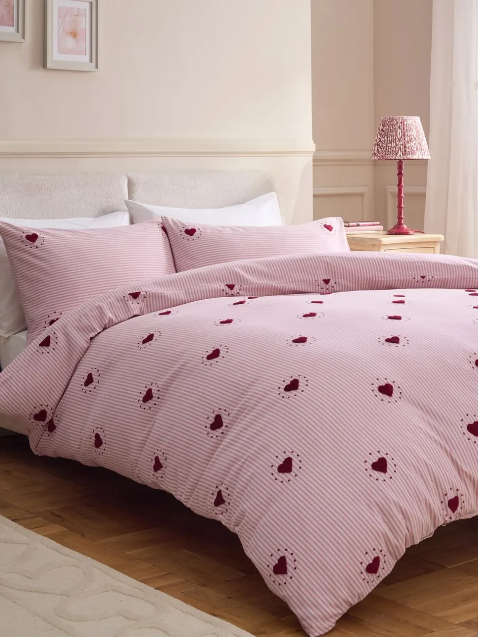 Beddengoedsets En Dekbedovertrekken*Next Brushed Cotton Tufted Heart Duvet Cover and Pillowcase Set