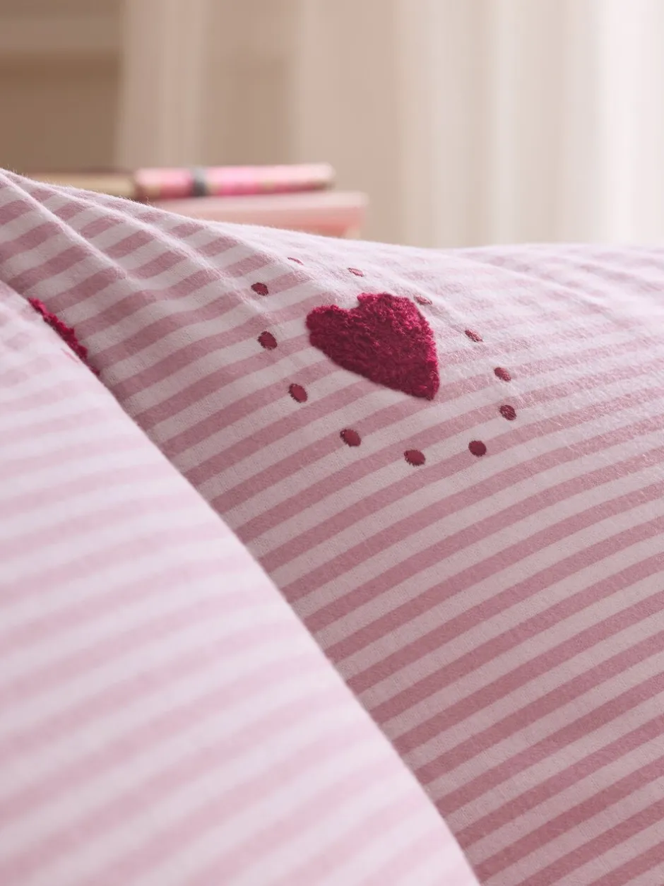 Beddengoedsets En Dekbedovertrekken*Next Brushed Cotton Tufted Heart Duvet Cover and Pillowcase Set
