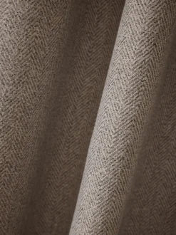 Gordijnen|Gordijnen|Next Brushed Herringbone Pencil Pleat Blackout Thermal Curtains Natuurlijk