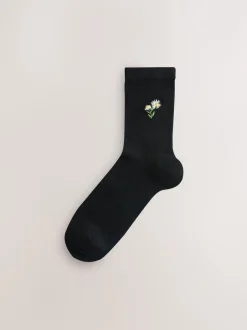 Sokken En Panty's|Next Bumble Bee - Set van 4 paar enkelsokken met geborduurd motief