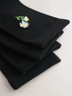 Sokken En Panty's|Next Bumble Bee - Set van 4 paar enkelsokken met geborduurd motief