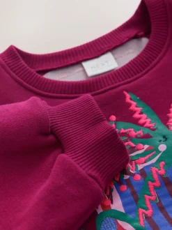 Truien En Breisels|Sweaters En Hoody´S|Next Burgundy Red Zebra - Sweatshirt met ronde hals (3 mnd-7 jr)