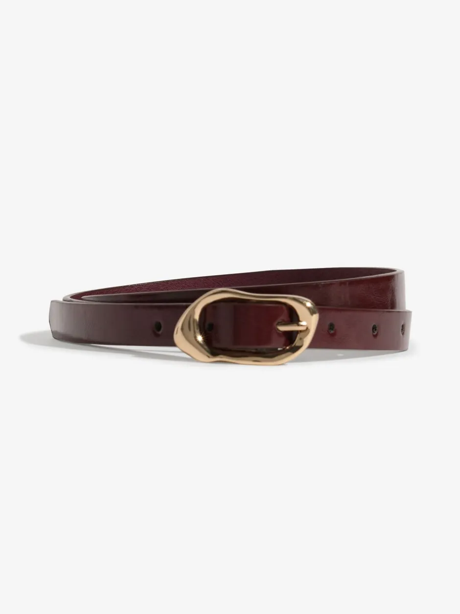 Ceintuurs|Lipsy Burgundy, Tan & Cream - Skinny Belts 3 Pack Burgundy, Tan & Cream