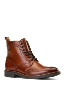 Formele Schoenen|Base London - Bristol Brogue Boot Burnt Tan Brown