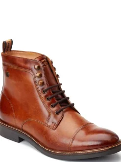 Formele Schoenen*Base London - Plymouth Toe Cap Boot Burnt Tan Brown