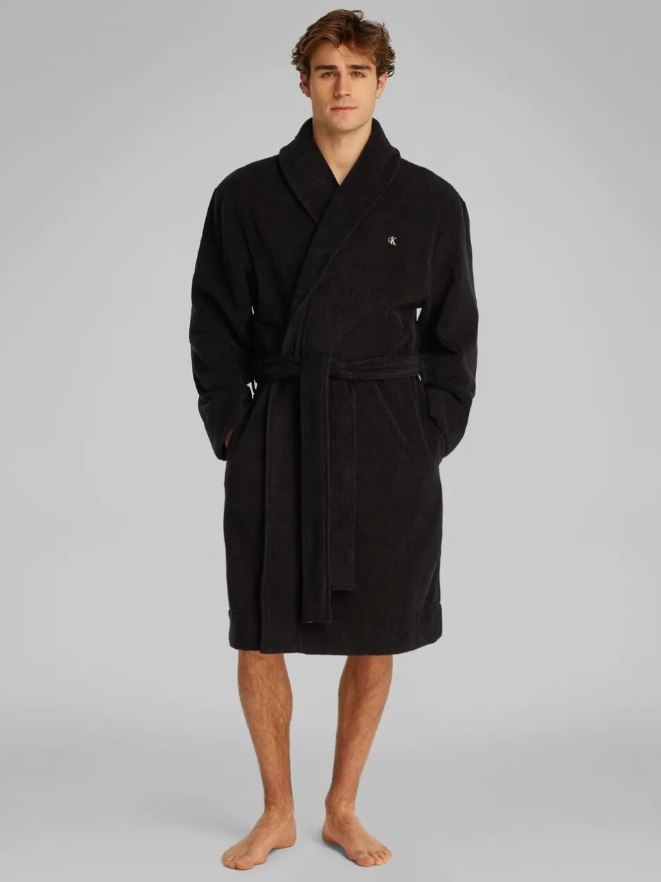 Kamerjassen En Badjassen|Calvin Klein 100% Cotton Terry Robe