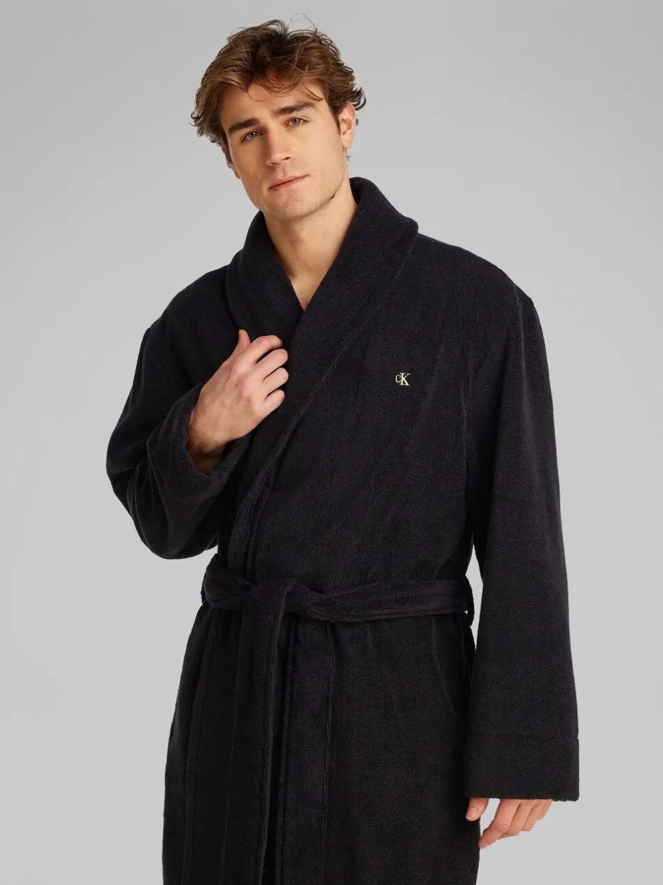 Kamerjassen En Badjassen|Calvin Klein 100% Cotton Terry Robe