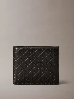 Portemonnees*Calvin Klein Embossed Allover Monogram Bifold Wallet with Coin Pouch