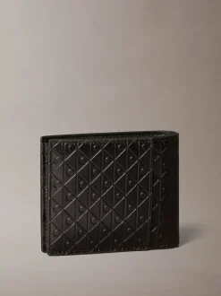 Portemonnees*Calvin Klein Embossed Allover Monogram Bifold Wallet with Coin Pouch