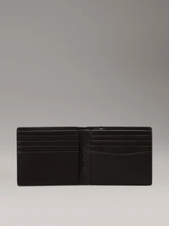 Portemonnees|Calvin Klein leren tweedelige portemonnee met reliëf