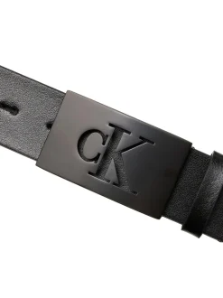 Riemen En Bretels|Calvin Klein Plaque Smooth Leather Belt