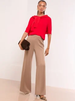 Broeken|Lipsy Camel - - Broek met wijde pijpen en hoge taille